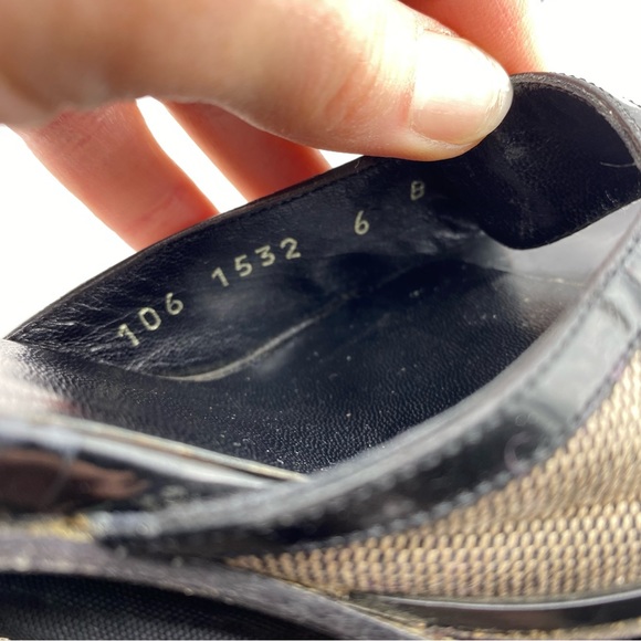 Gucci Y2K 90s vintage tweed heeled mule pump sandal size 6 academia classy luxe - Picture 5 of 11